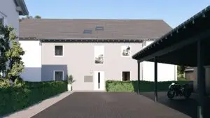 Neubau von zwei Mehrfamilienhäusern a) Sechs Eigentumswohnungen in Pösing