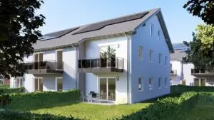 Neubau von zwei Mehrfamilienhäusern a) Sechs Eigentumswohnungen in Pösing